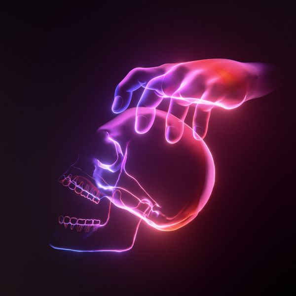 Neon Skull and Hand jigsaw puzzle